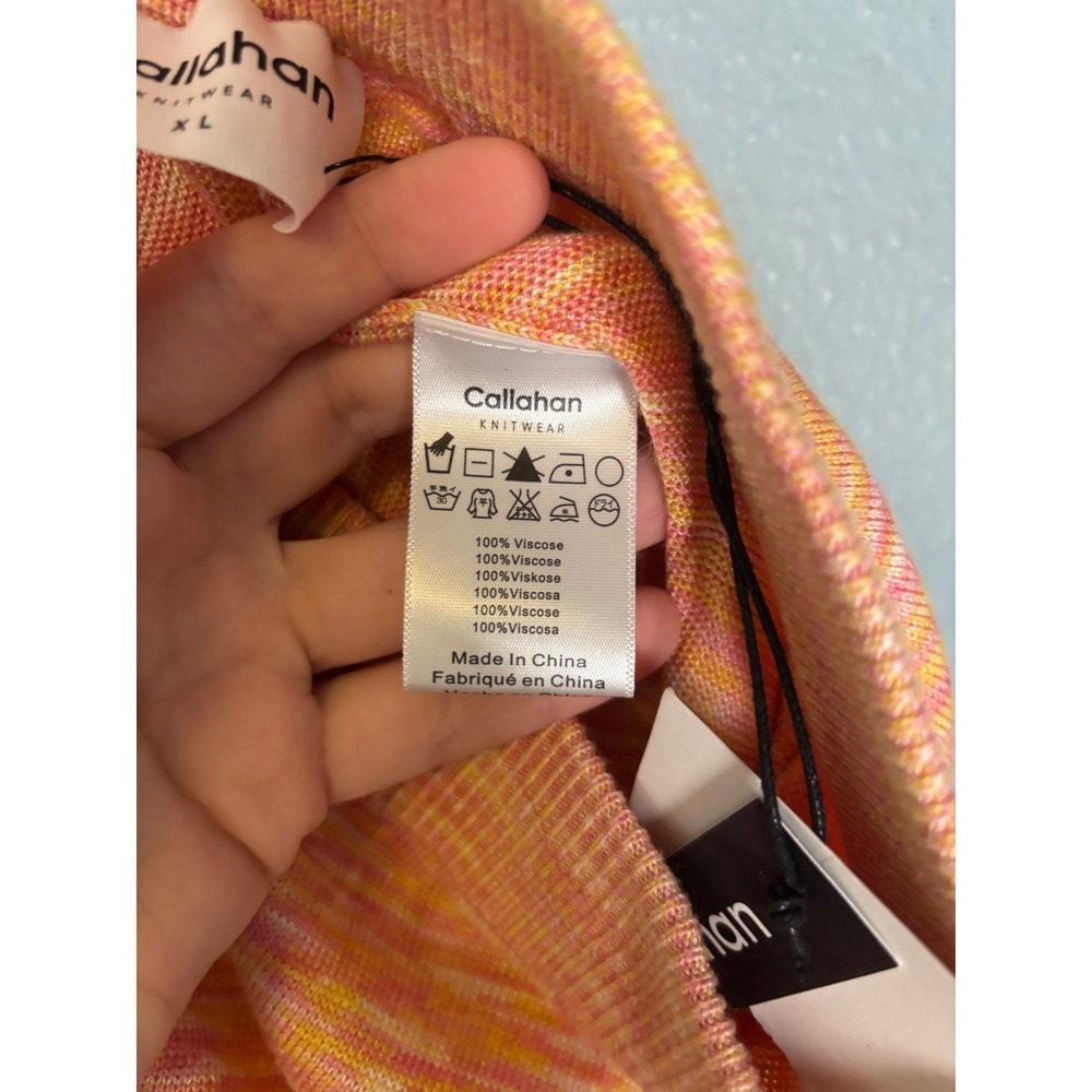 NWT Callahan Knitwear Space Dye Flare Pants Pink Orange Size XL Lounge - Picture 9 of 9